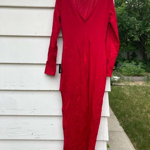 Red long sleeve dress - Picture 4 of 5